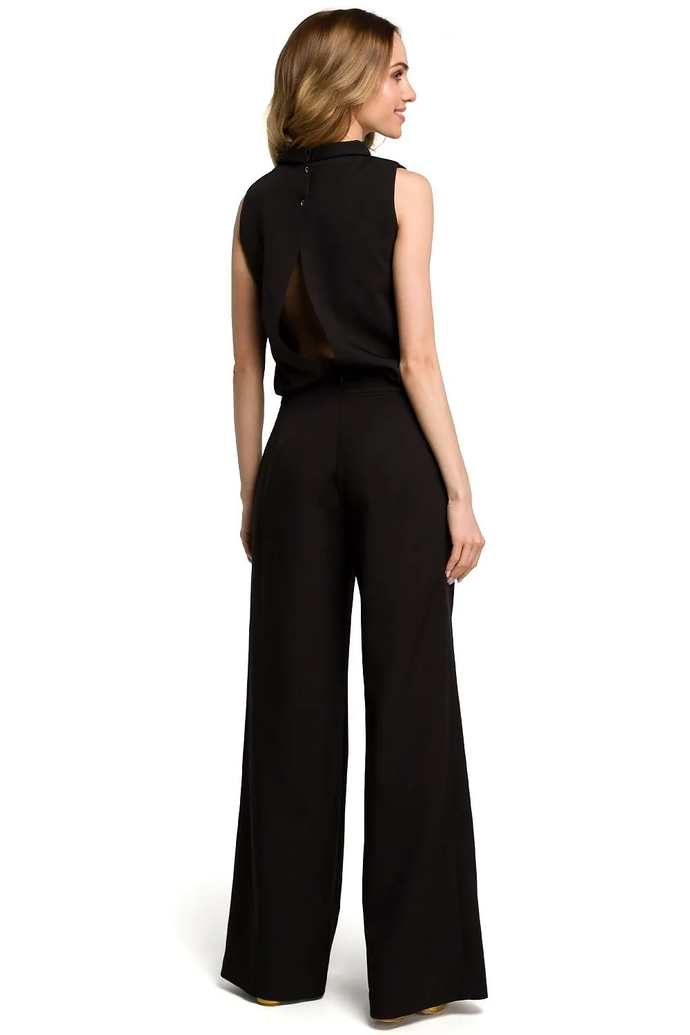Chic Trousers Ensemble with Slit Back Detail
