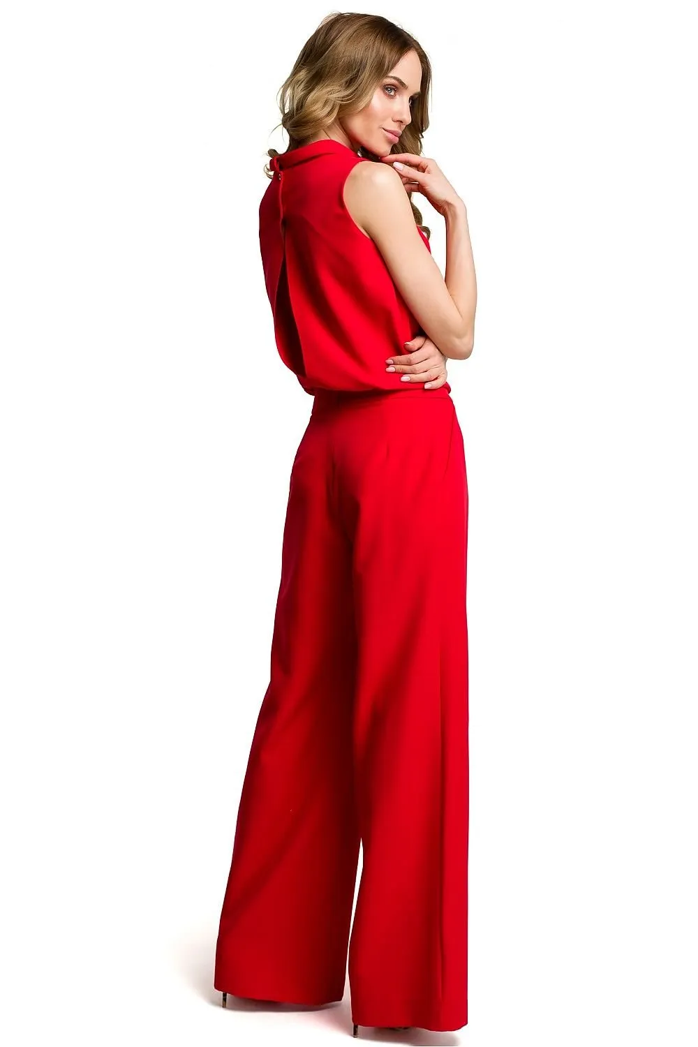 Chic Trousers Ensemble with Slit Back Detail