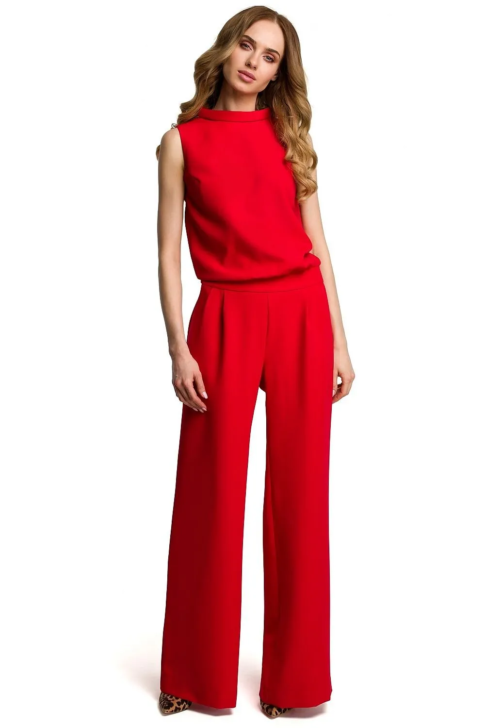 Chic Trousers Ensemble with Slit Back Detail