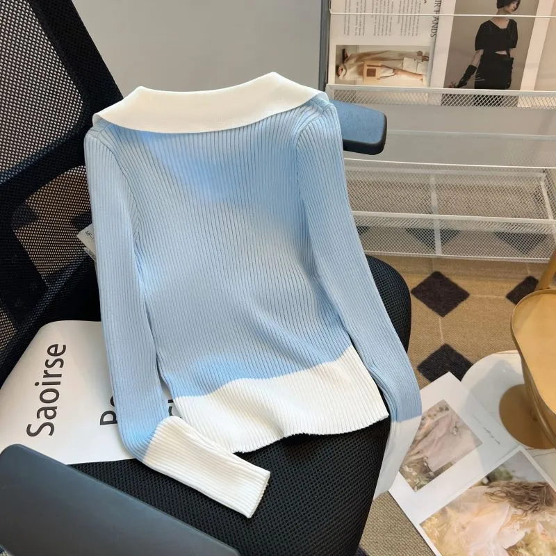 Color Clashing Pit Stripe Knitwear