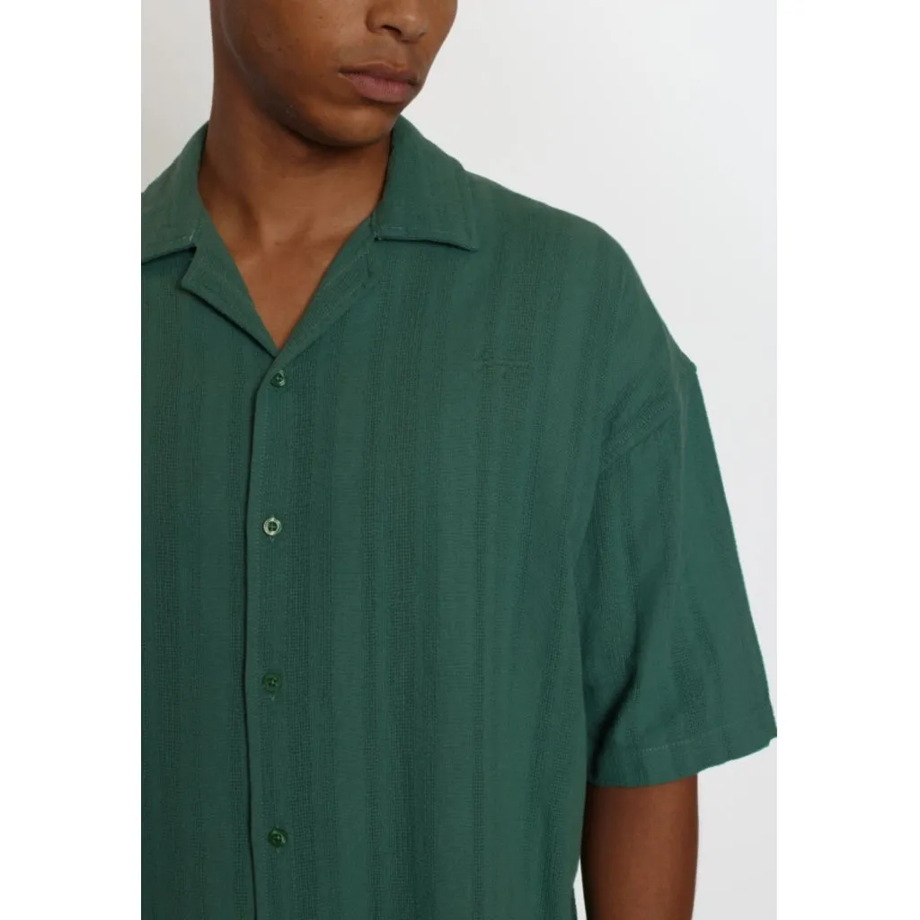 DPTextured Cuban Shirt - Olive