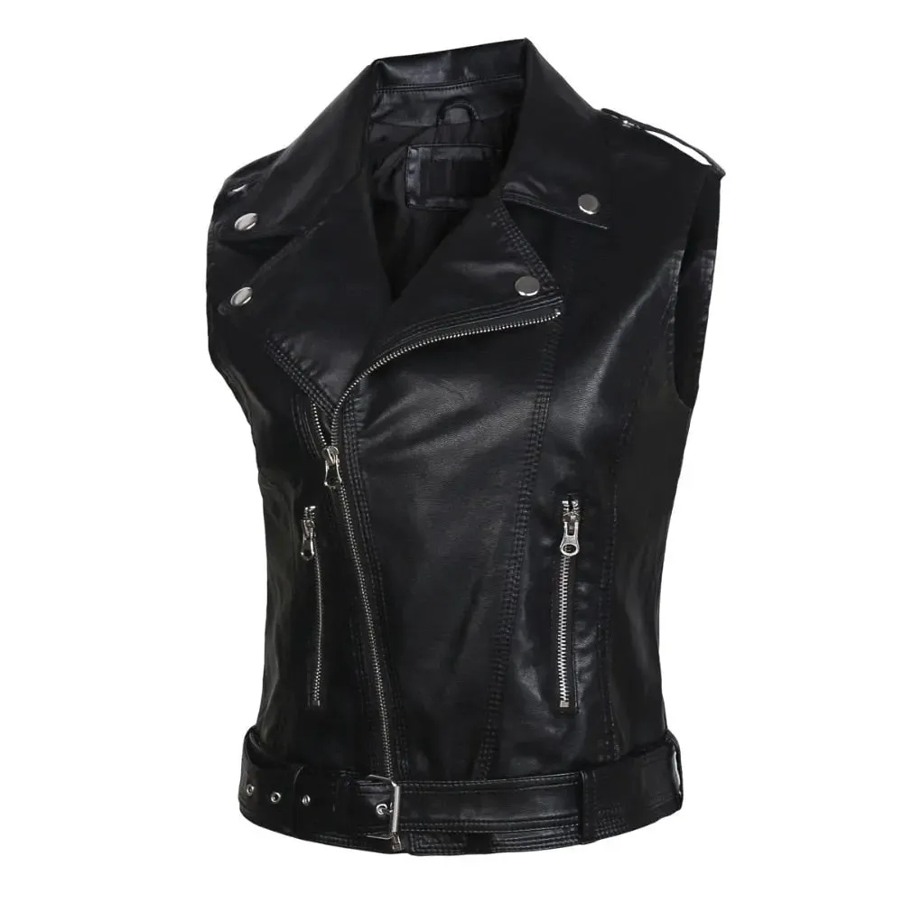 Faux Leather Waistcoat Jacket Edgy Style & Modern Comfort