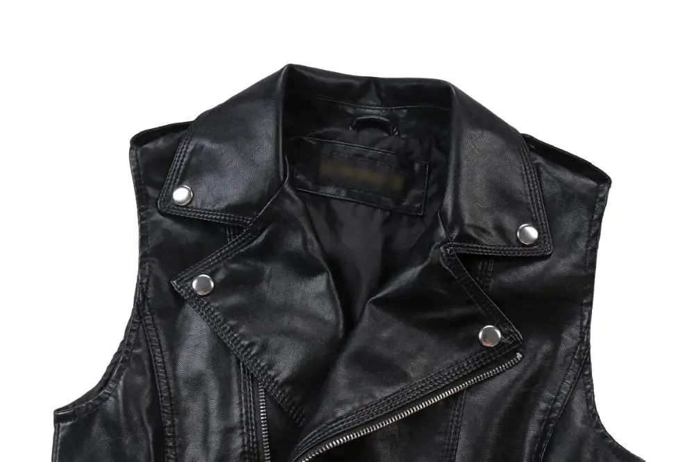 Faux Leather Waistcoat Jacket Edgy Style & Modern Comfort