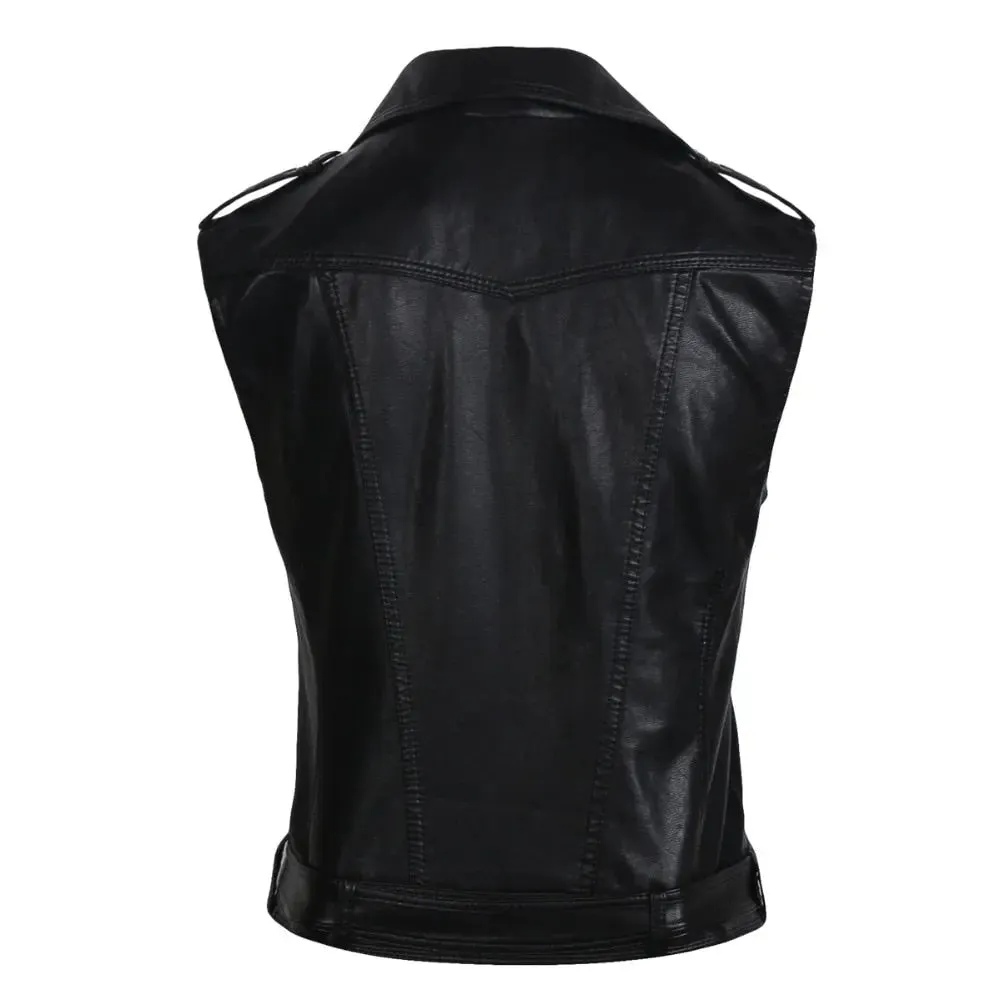 Faux Leather Waistcoat Jacket Edgy Style & Modern Comfort