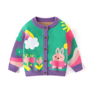 Flowers Rainbow Rabbit Warm Coat