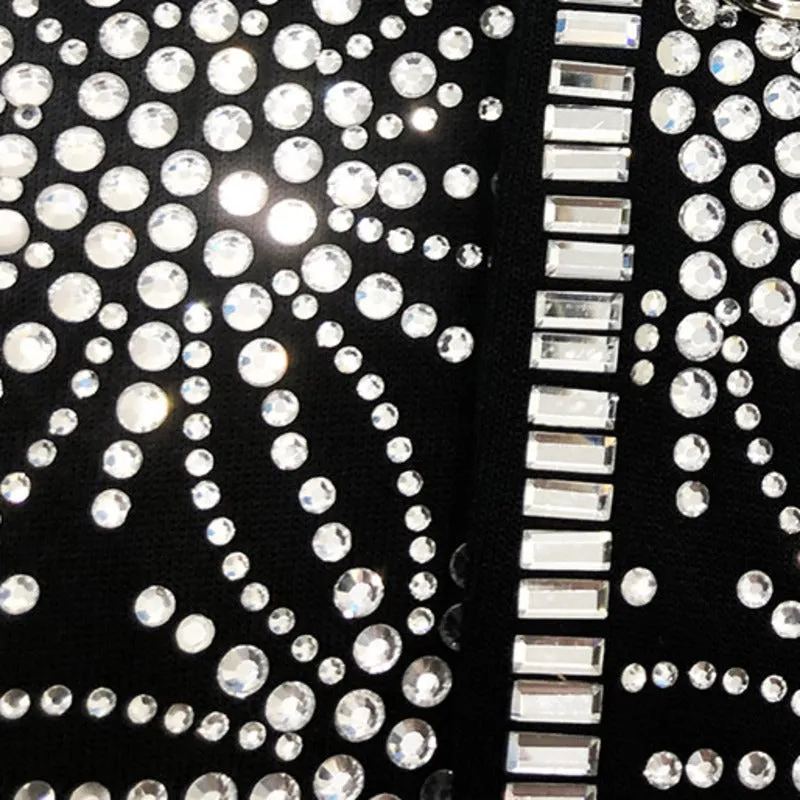 Geometric Heavy Rhinestones Blazer