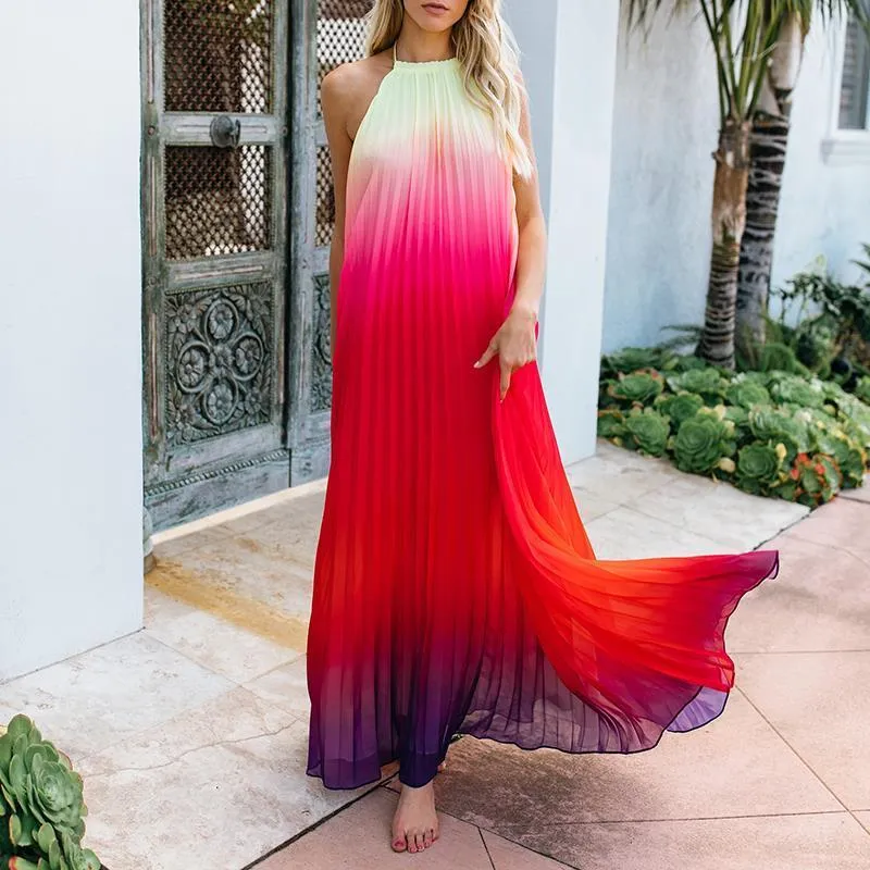 Halter Backless Beach Boho New Maxi Dress