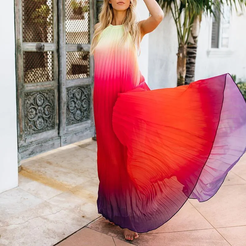 Halter Backless Beach Boho New Maxi Dress