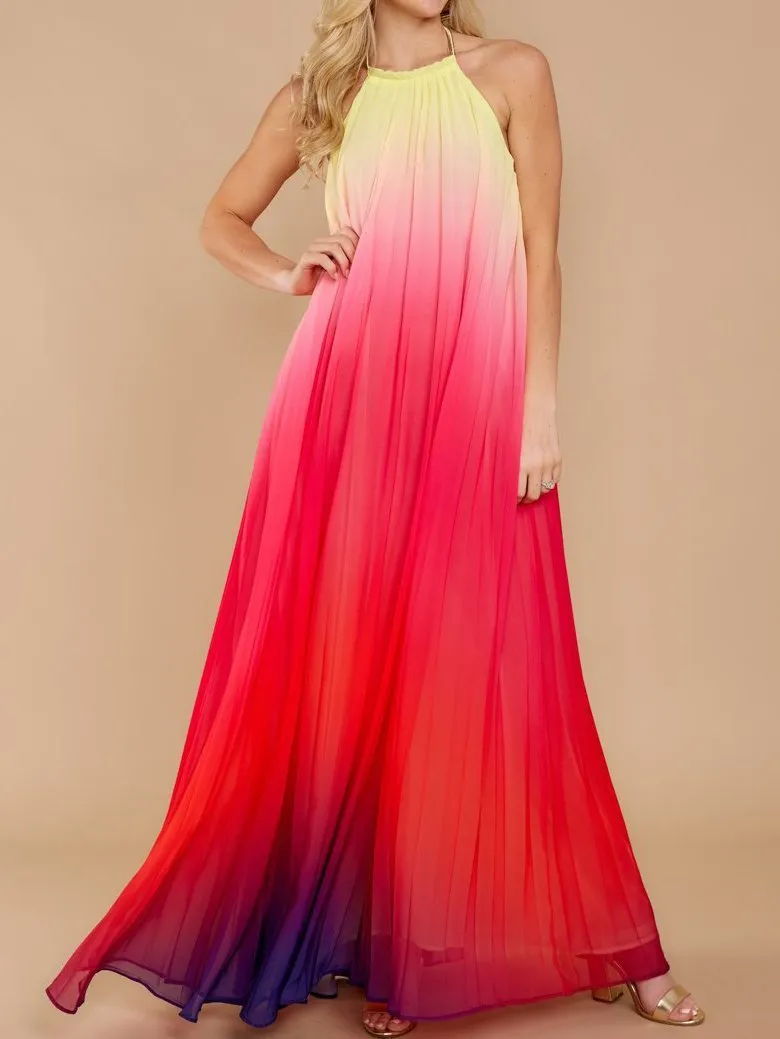 Halter Backless Beach Boho New Maxi Dress
