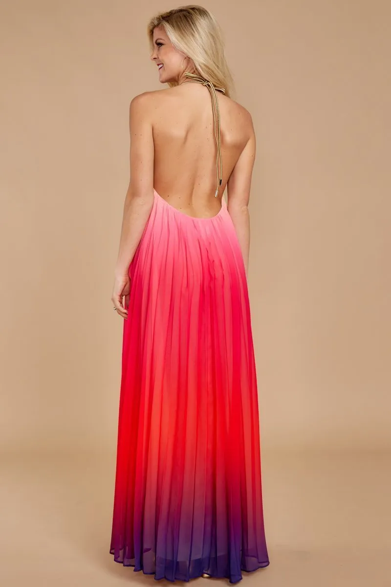 Halter Backless Beach Boho New Maxi Dress