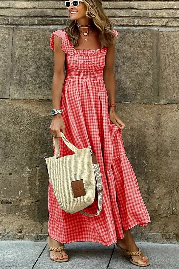 Ivyshape | Checked, Stylish Maxi Dress