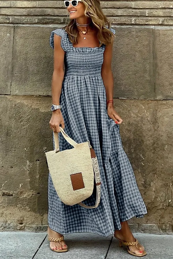 Ivyshape | Checked, Stylish Maxi Dress