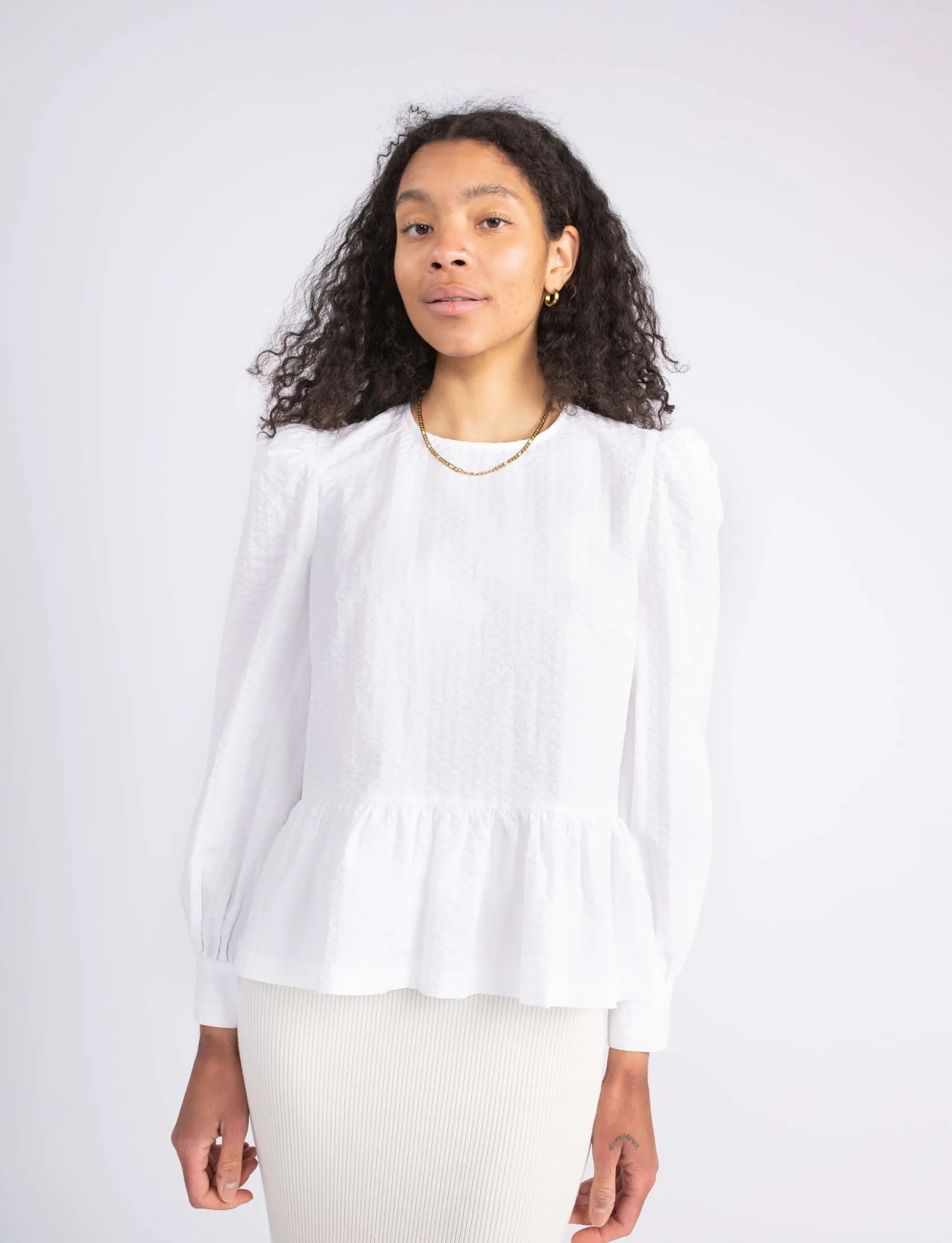 Line Blouse - White