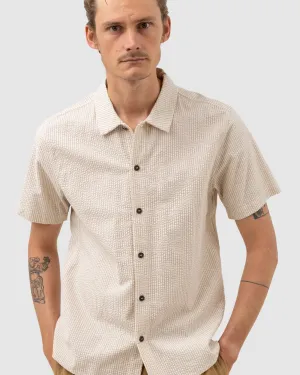 MENS SEERSUCKER STRIPE SHORT SLEEVE SHIRT