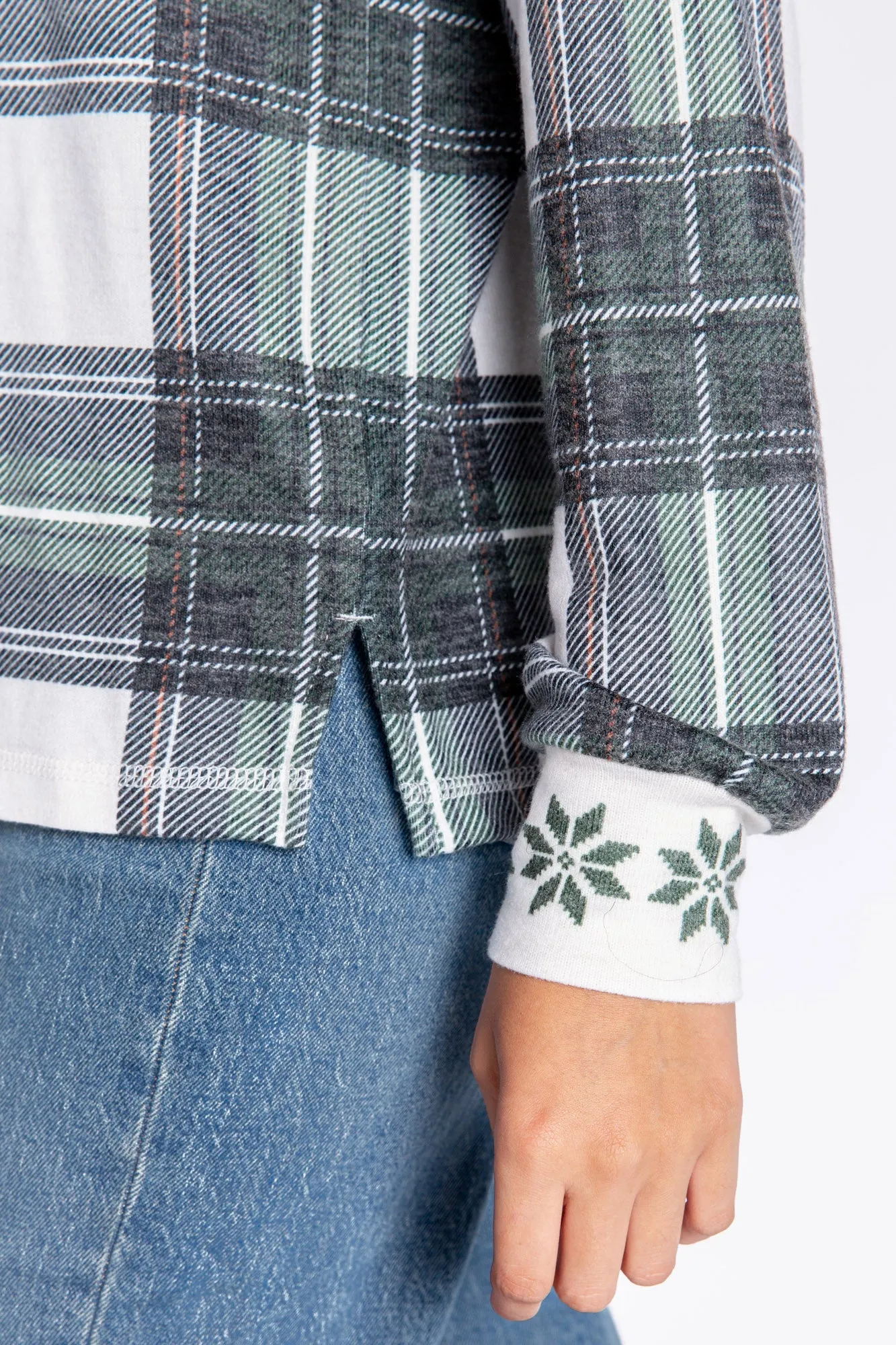 Plaid Henley Jammie Top