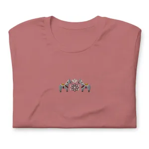 Swedish Gray Dala Horse Embroidered T-Shirt