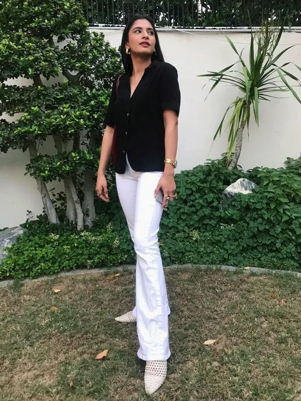 Women White Flare Jeans