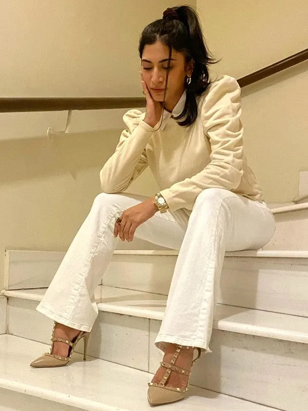 Women White Flare Jeans
